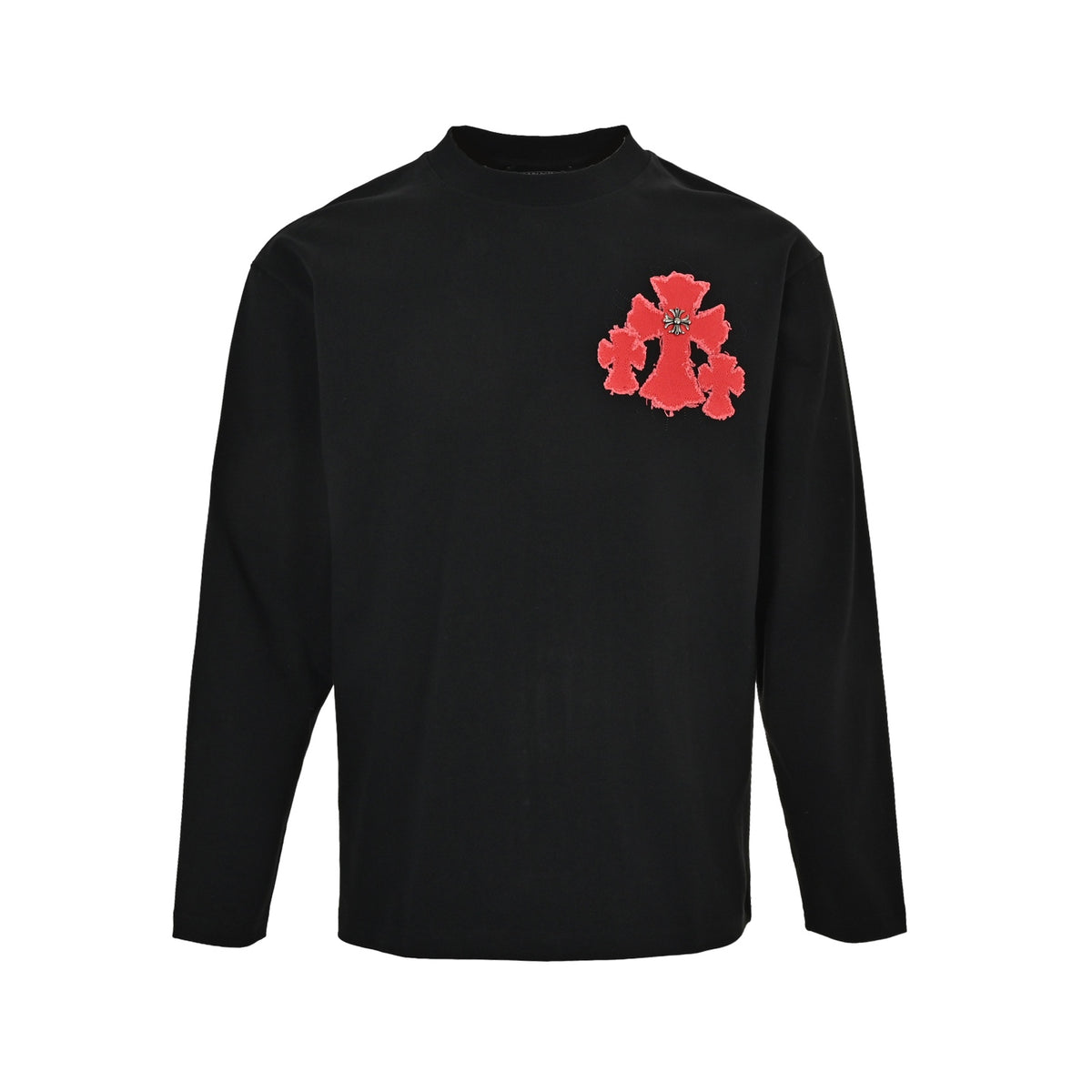 Red Cross Patch Long Sleeve T-Shirt Black