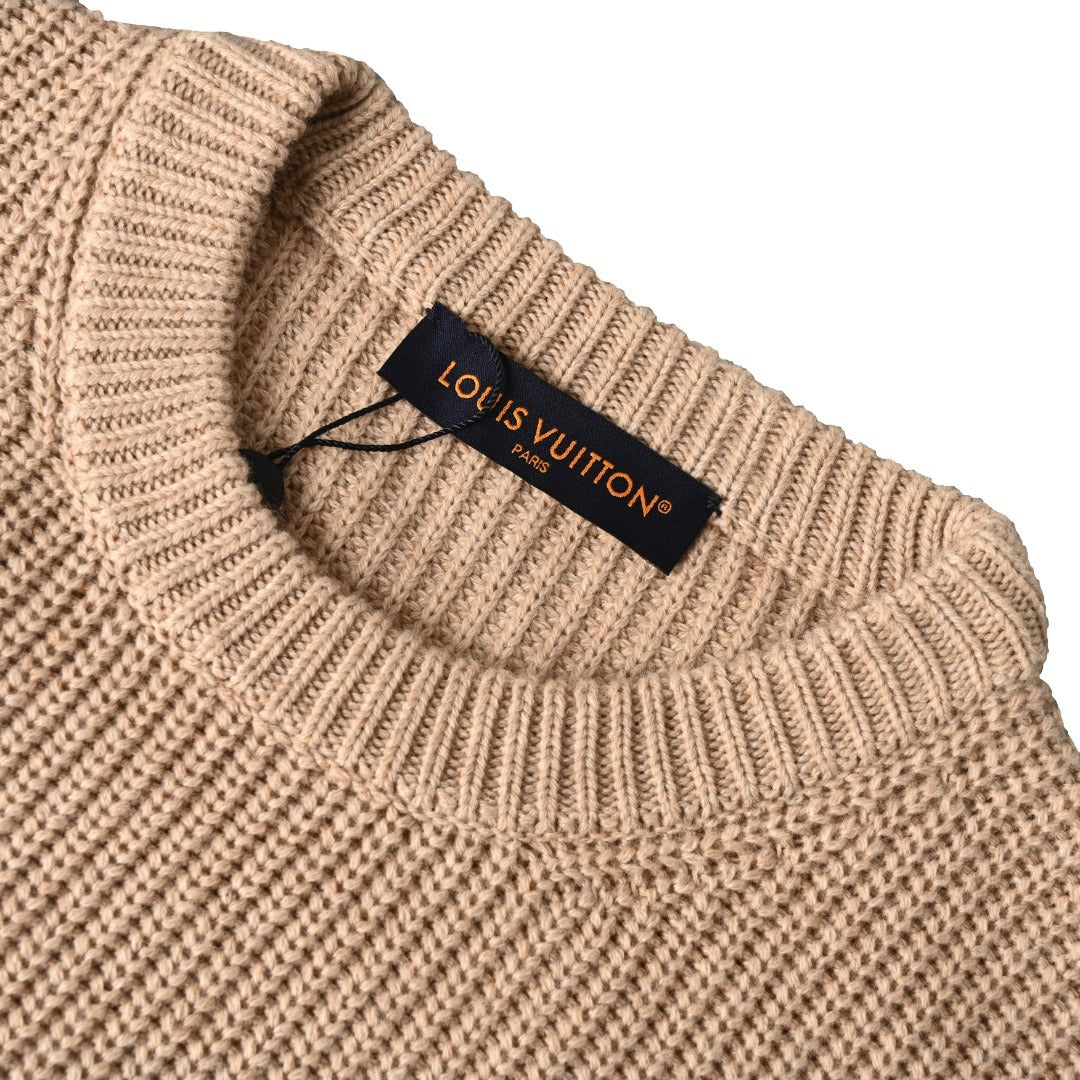 Graphic Knitted Crewneck Pebble Beige