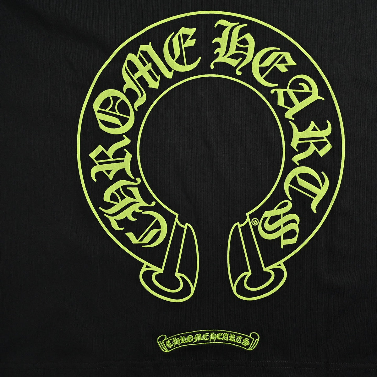 Neon Yellow Horseshoe Long Sleeve T-Shirt Black