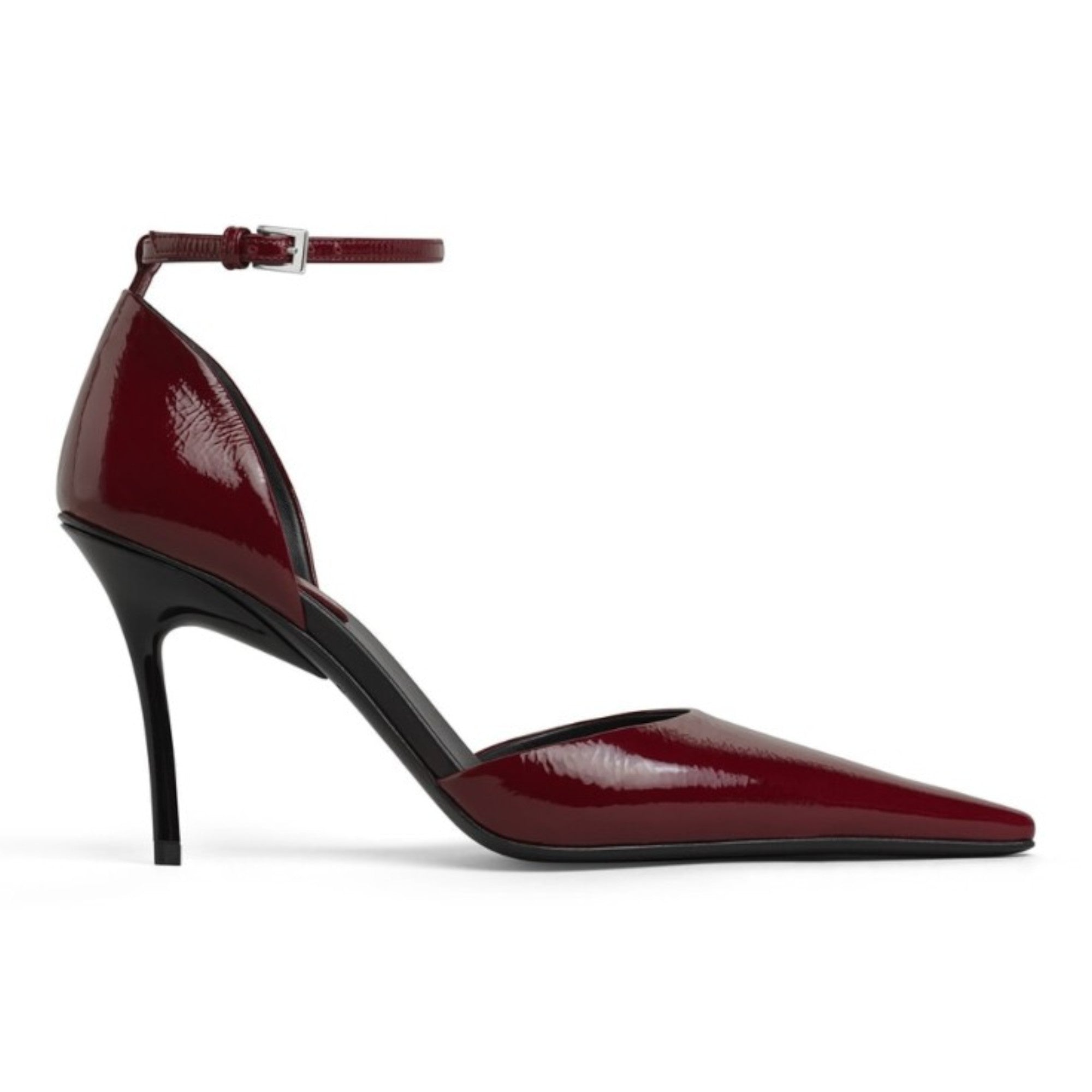 Patent Leather D'Orsay Pumps Burgundy
