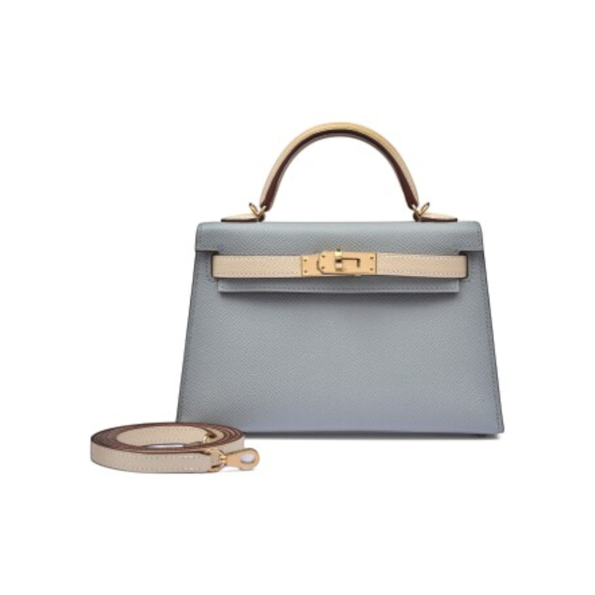Bleu Pâle Nata Epsom Leather Permabrass Hardware