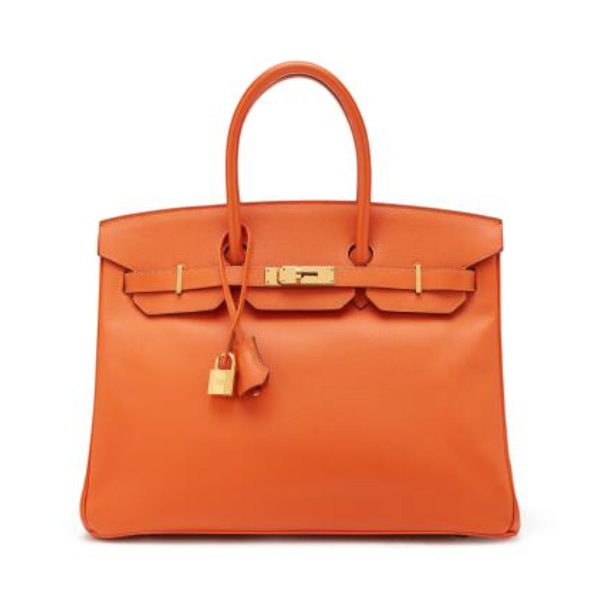 Orange H Epsom Leather Gold Hardware