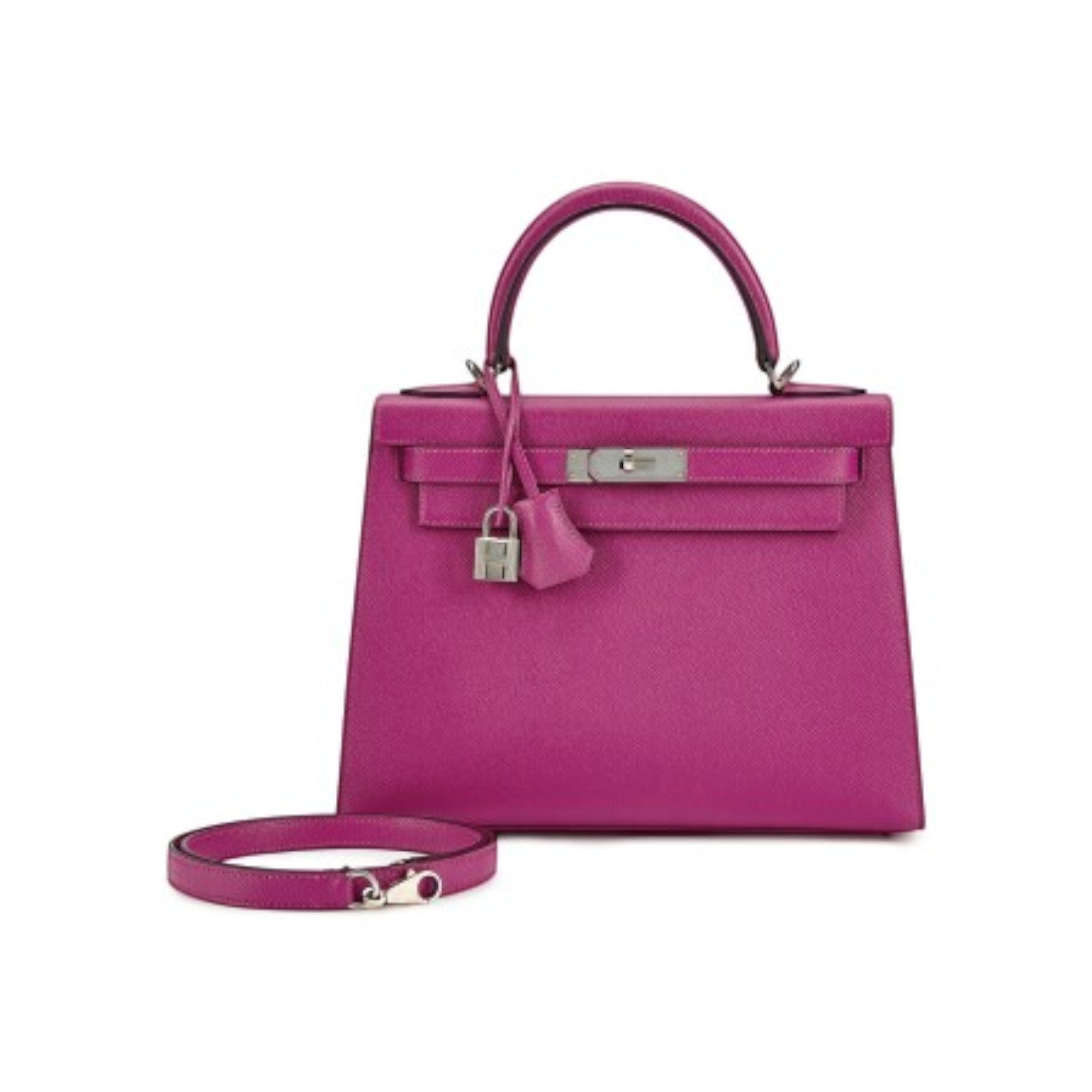 Rose Pourpre Epsom Leather Palladium Hardware