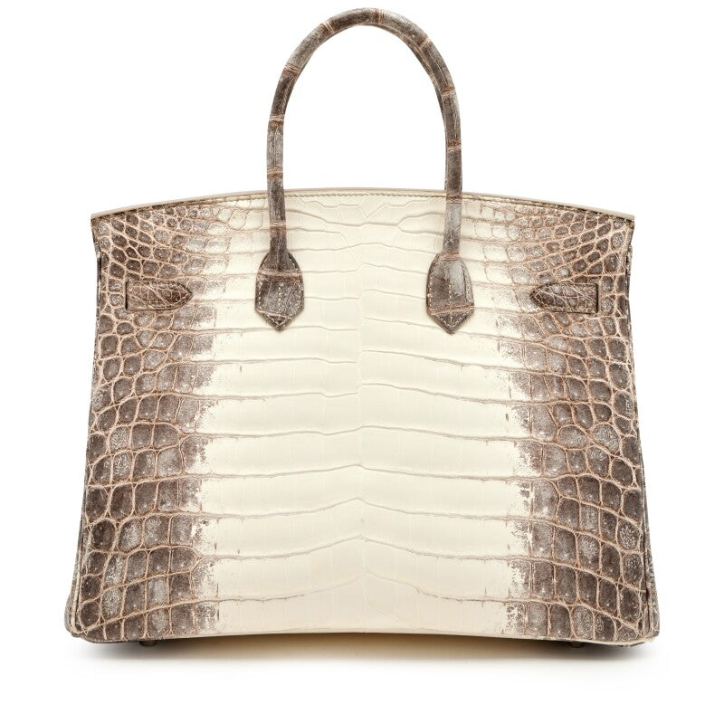 White Matte Himalayan Niloticus Crocodile Palladium Hardware