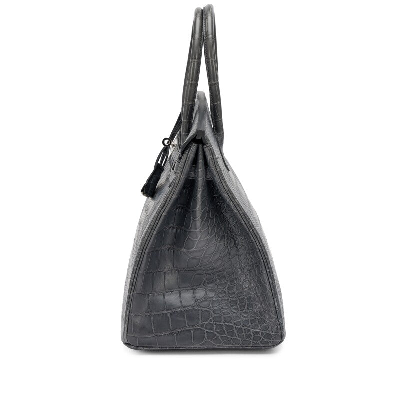Gris Paris Matte Alligator Palladium Hardware