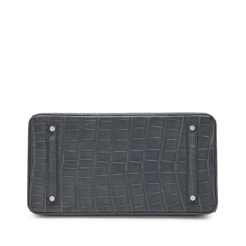 Gris Paris Matte Alligator Palladium Hardware