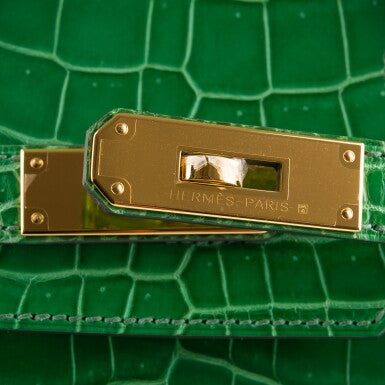 Cactus Shiny Porosus Crocodile Gold Hardware