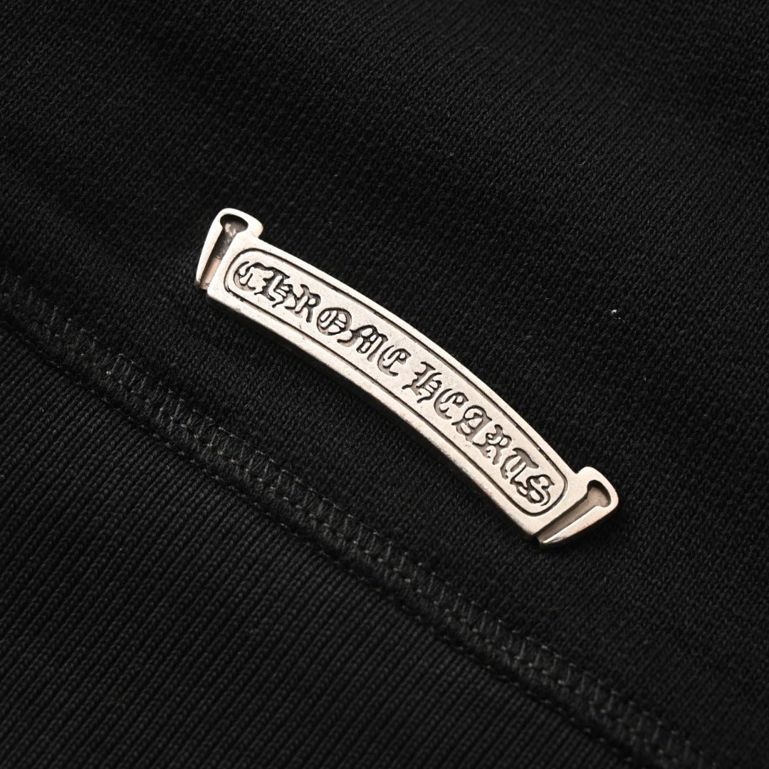 Triple Cross Patch Quarter-Zip Sweater Black