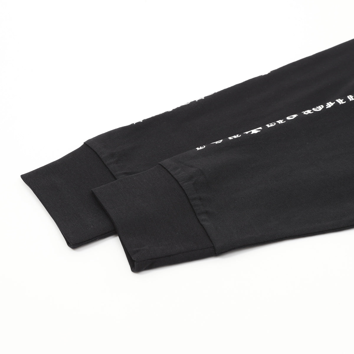 Gothic Logo Long Sleeve Pocket T-Shirt Black