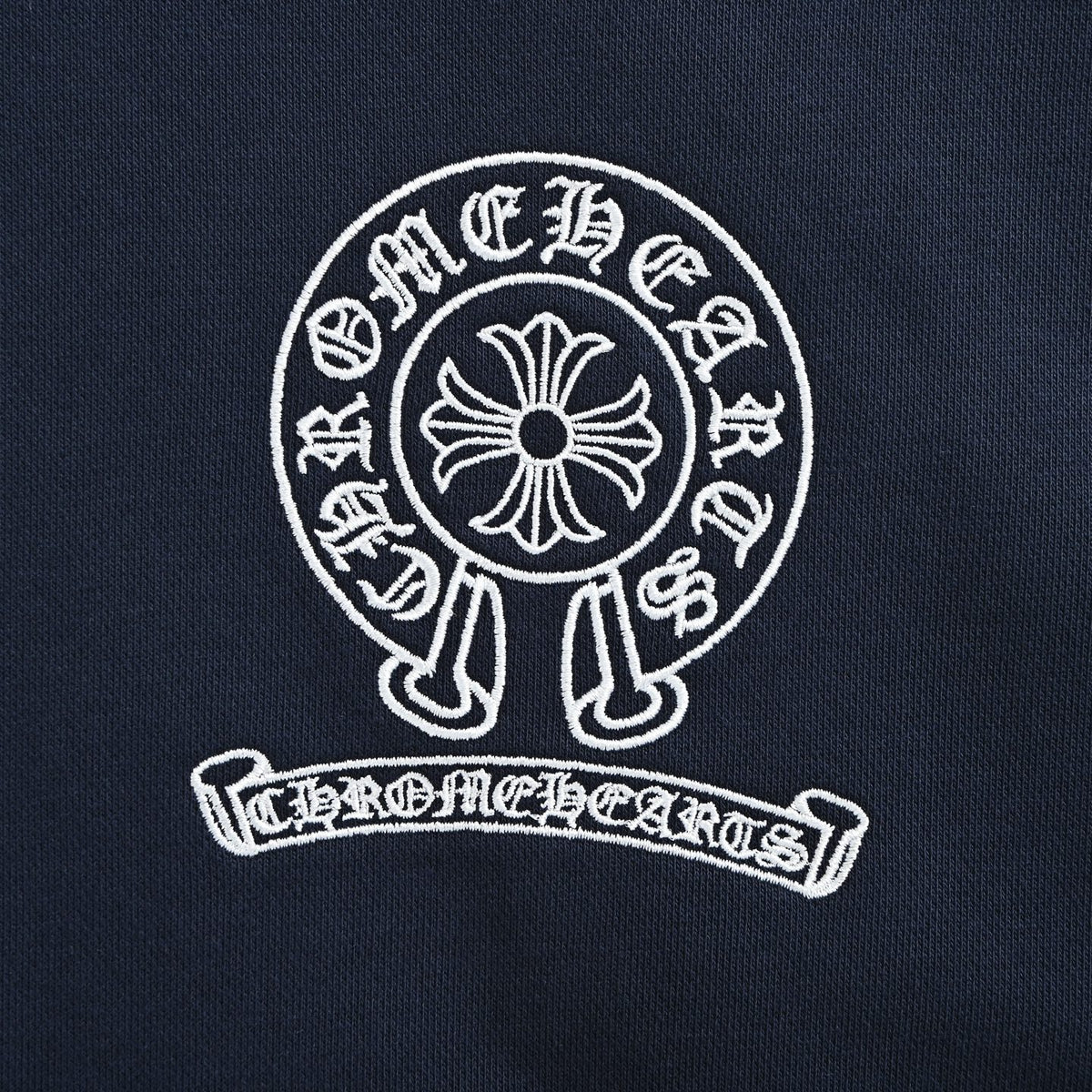 Circular Logo Pullover Hoodie Dark Navy Blue