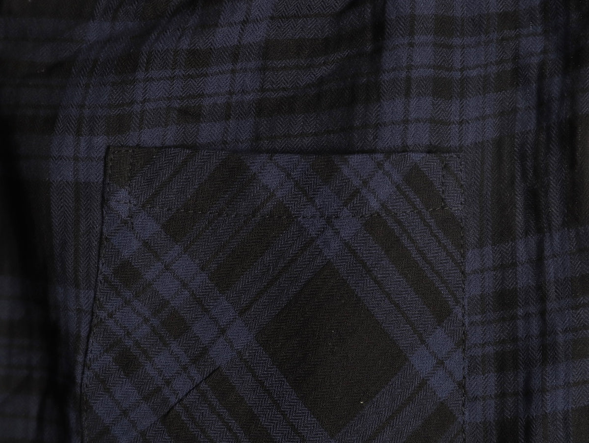 Plaid Cross Patch Wide-Leg Pants Blue & Black