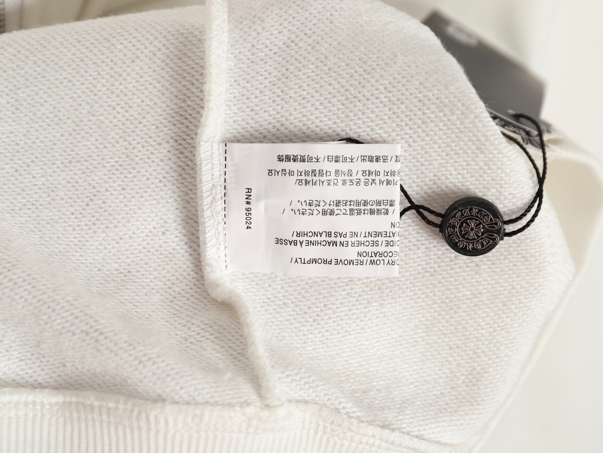 Gothic Logo Zip-Up Hoodie White