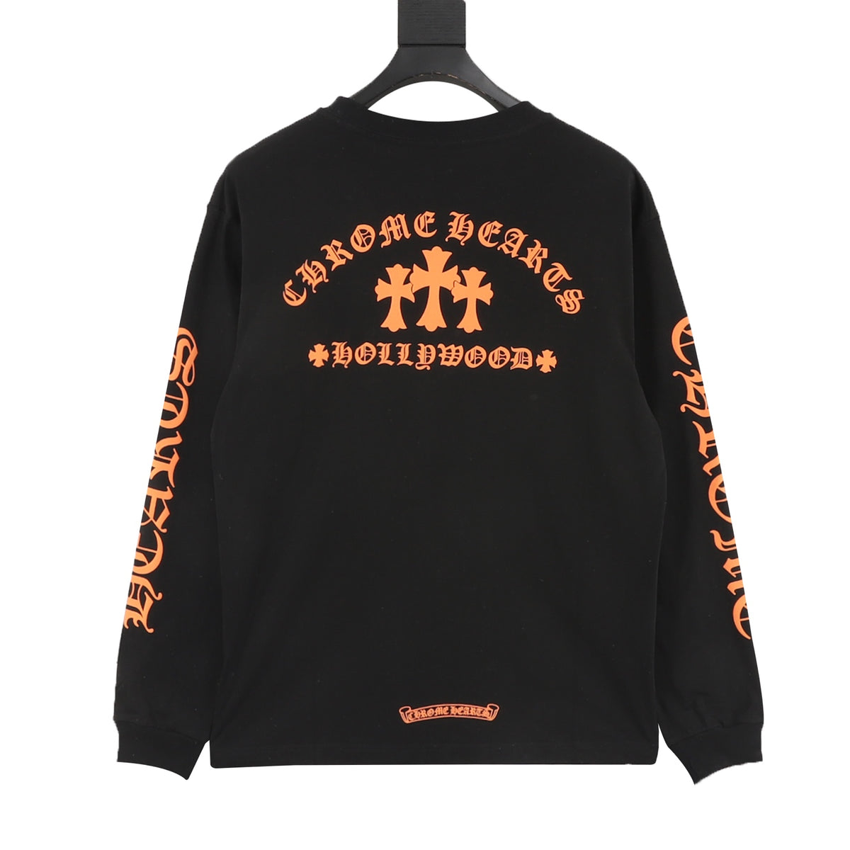 Hollywood Long Sleeve Pocket T-Shirt Black & Orange