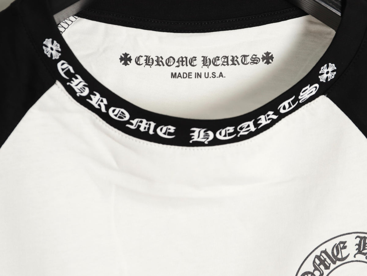 Horseshoe Baseball Long Sleeve T-Shirt White & Black