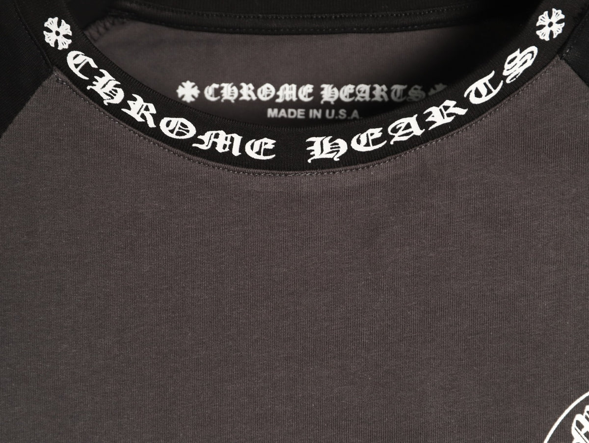 Horseshoe Raglan Long Sleeve T-Shirt Charcoal & Black