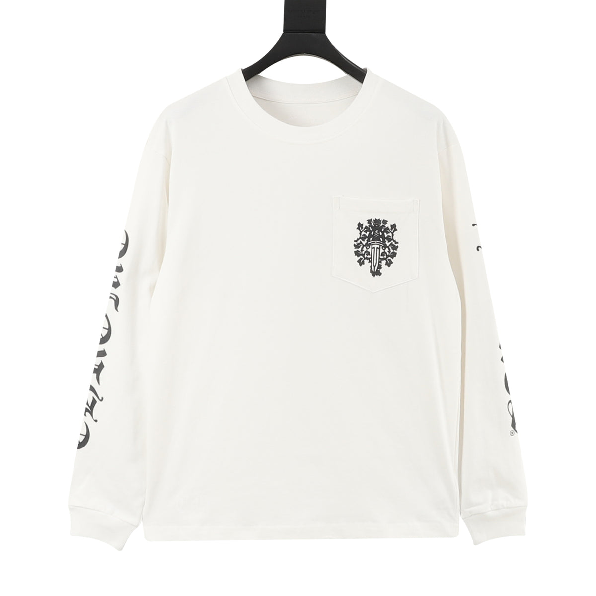 Vintage Vine Dagger Long Sleeve Pocket T-Shirt White