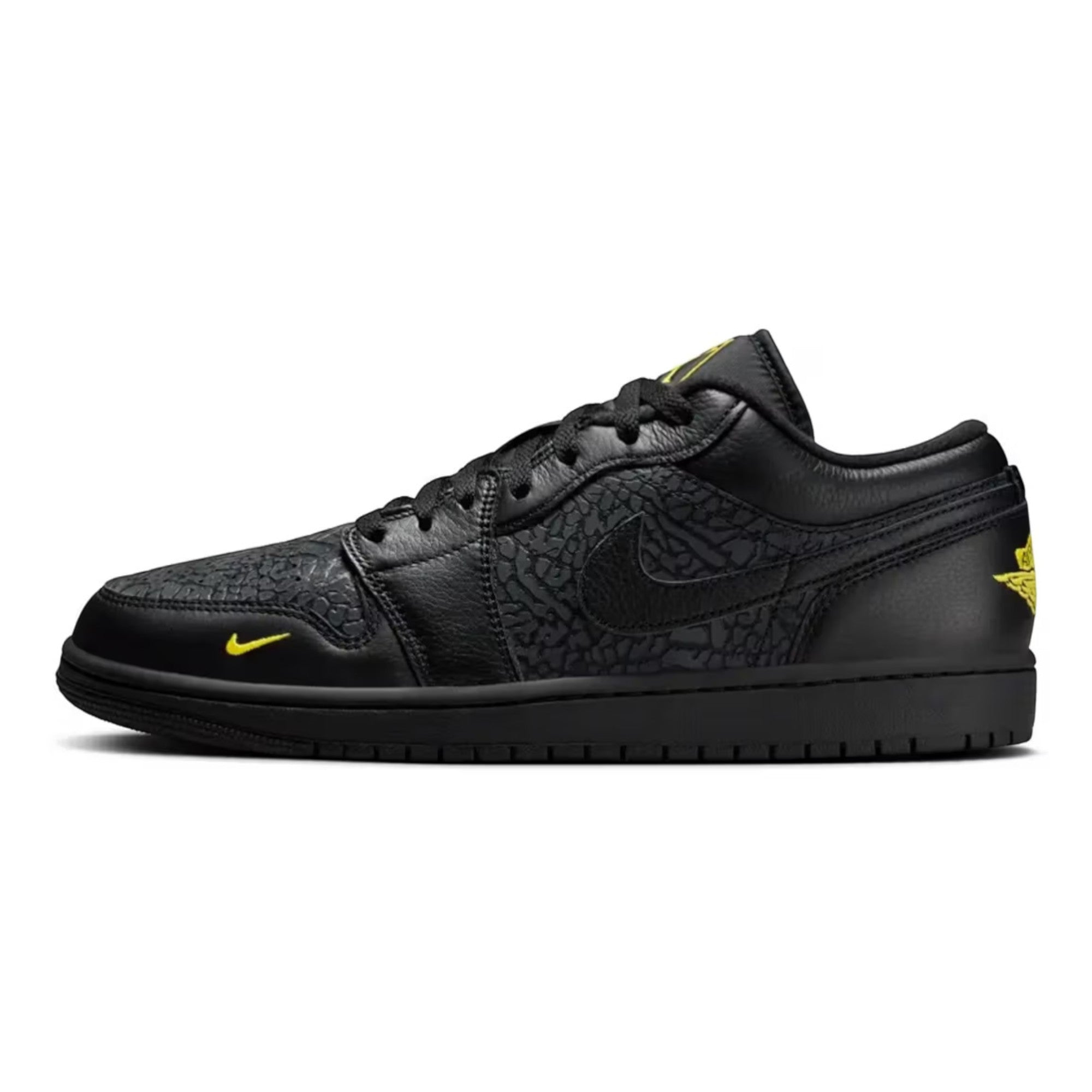 Air Jordan 1 Low Elephant Print Black Yellow
