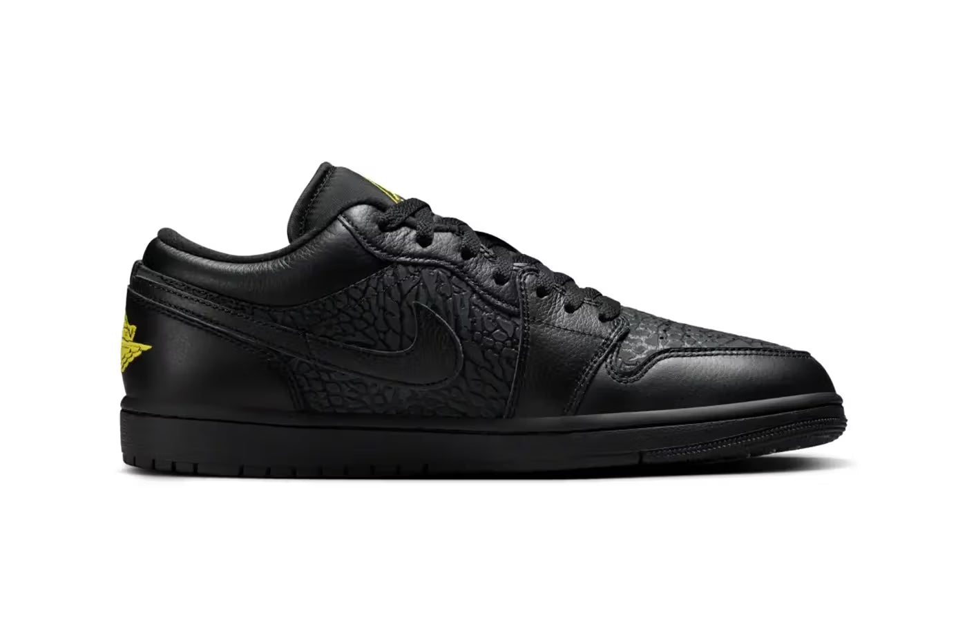 Air Jordan 1 Low Elephant Print Black Yellow