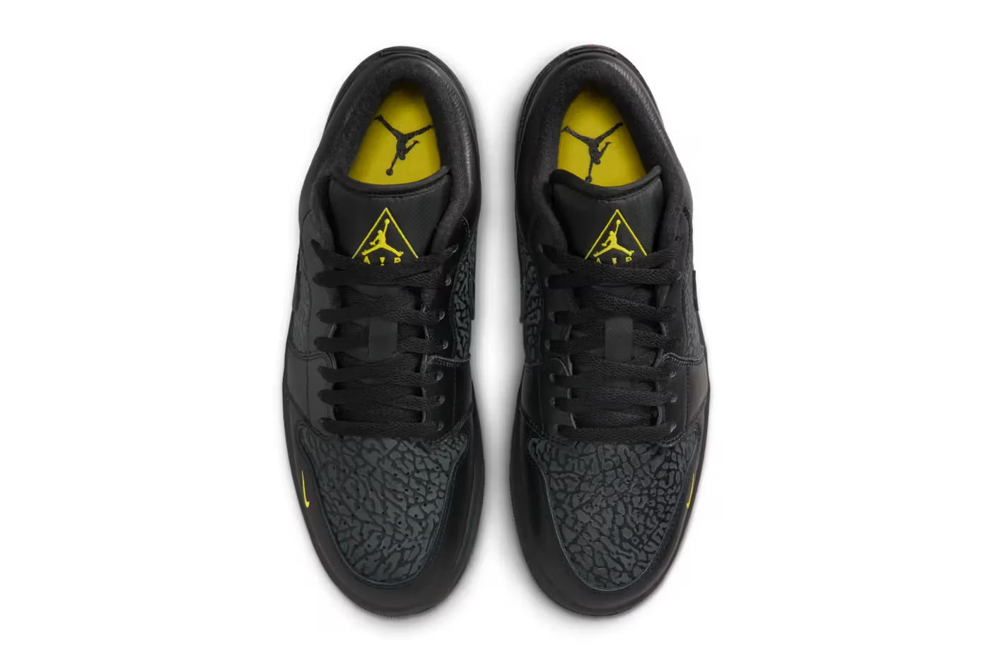 Air Jordan 1 Low Elephant Print Black Yellow