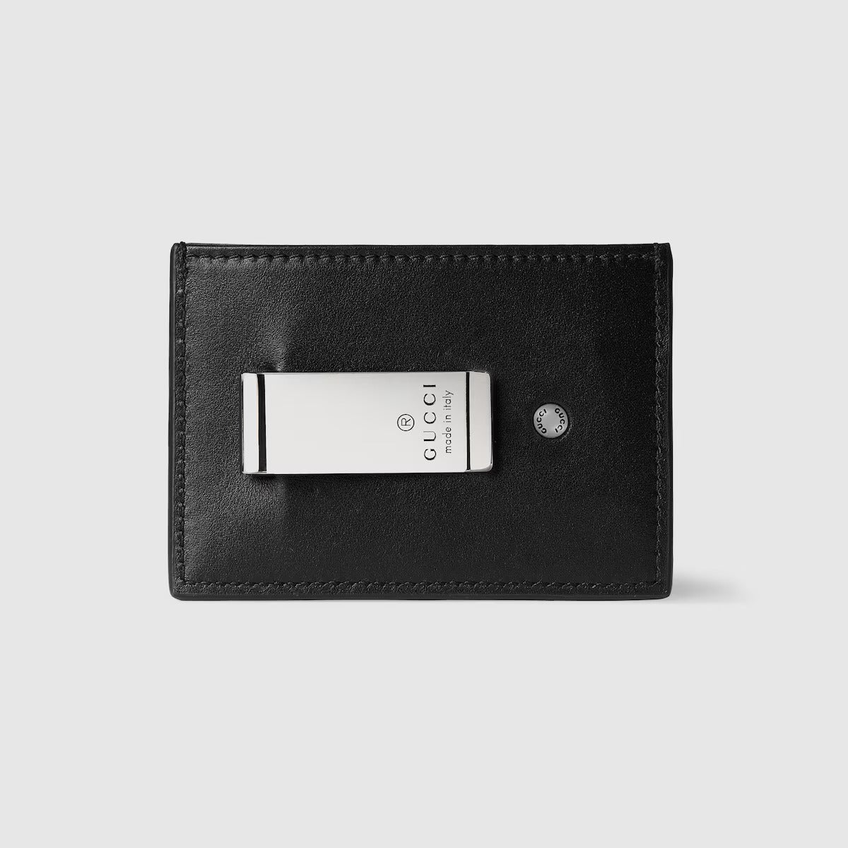 Gucci GG Marmont Card Case with Money Clip Black Soft Leather