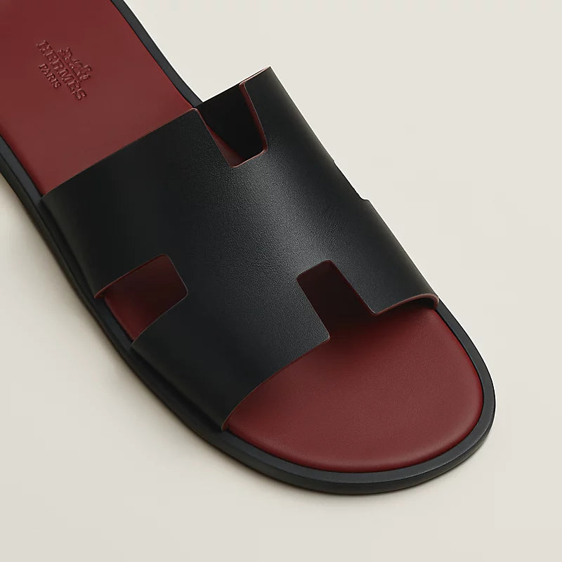 Hermès Izmir Sandal Noir Rouge H