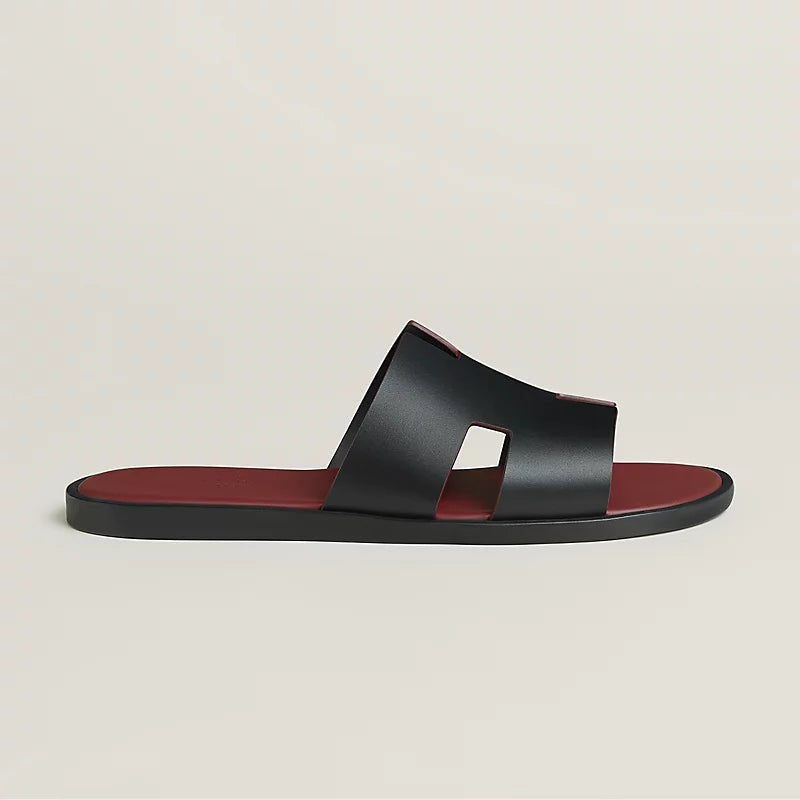 Hermès Izmir Sandal Noir Rouge H