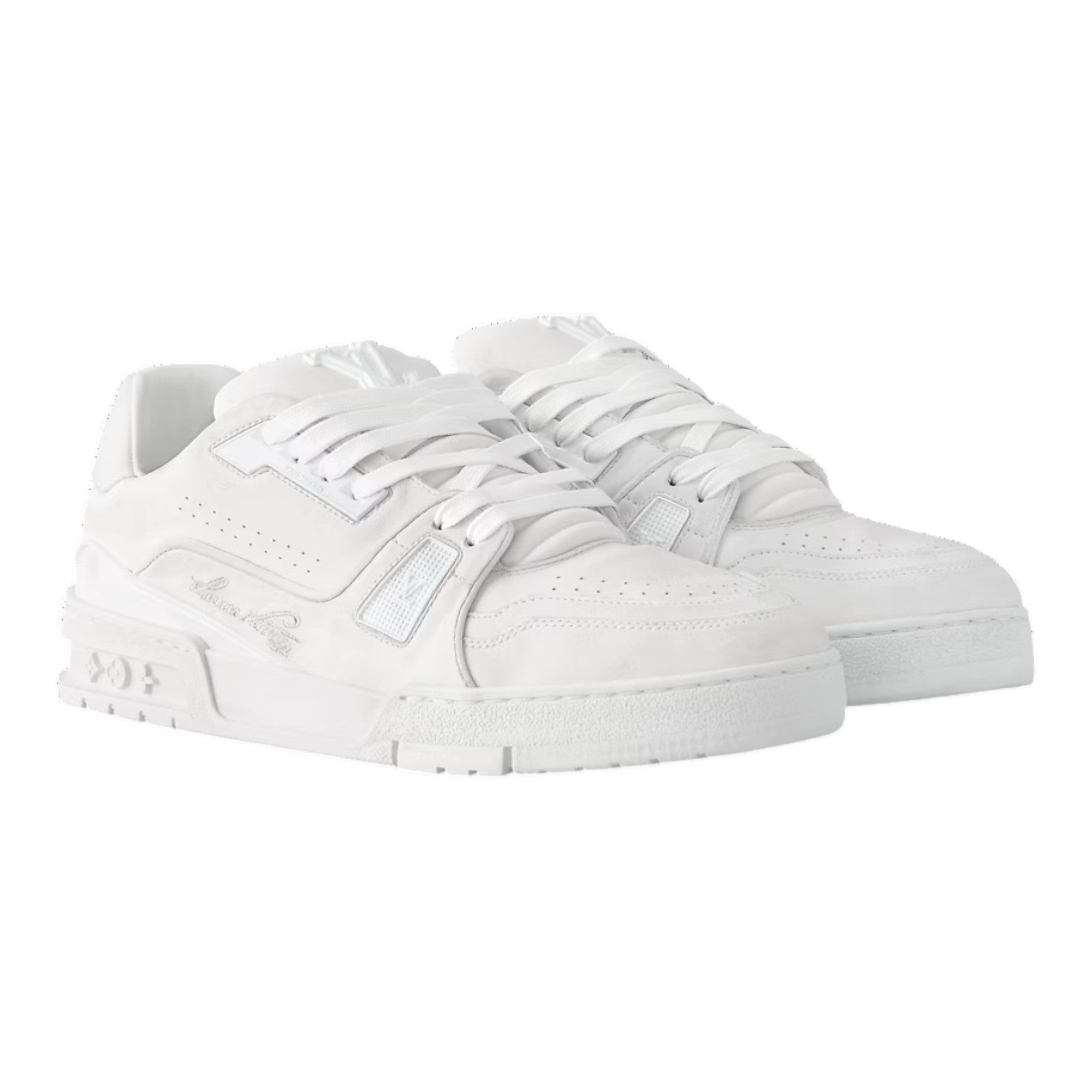 LV Trainer Distressed Sneaker White