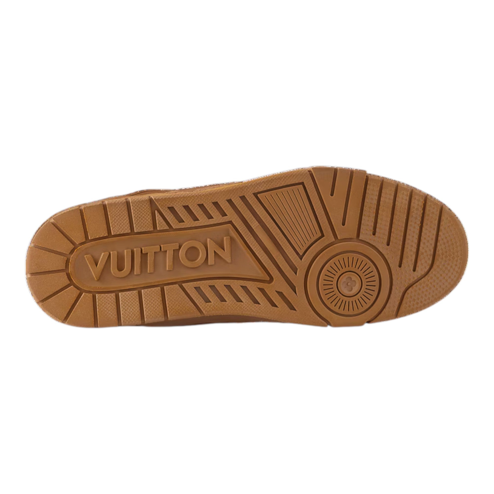 LV Trainer Distressed Sneaker Cognac