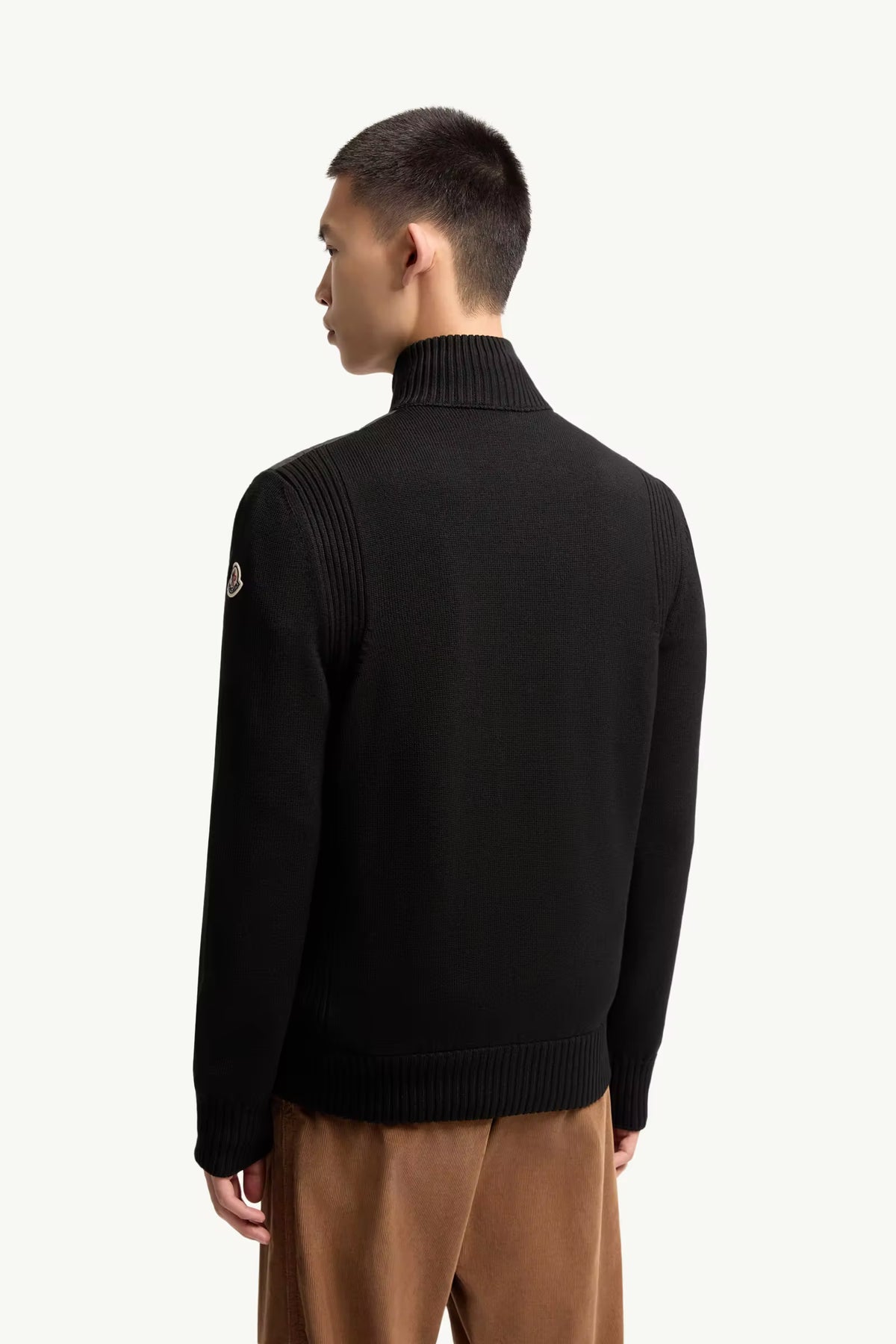 Padded Wool Zip-Up Cardigan