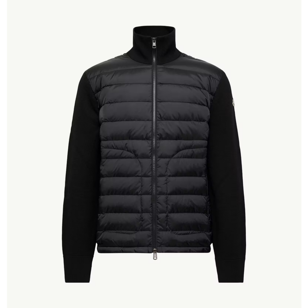 Padded Zip-Up Cardigan Black