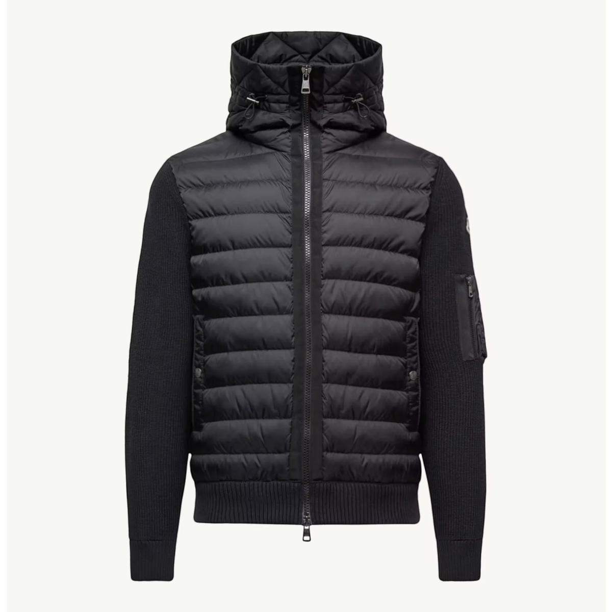 Padded Zip-Up Cardigan Black