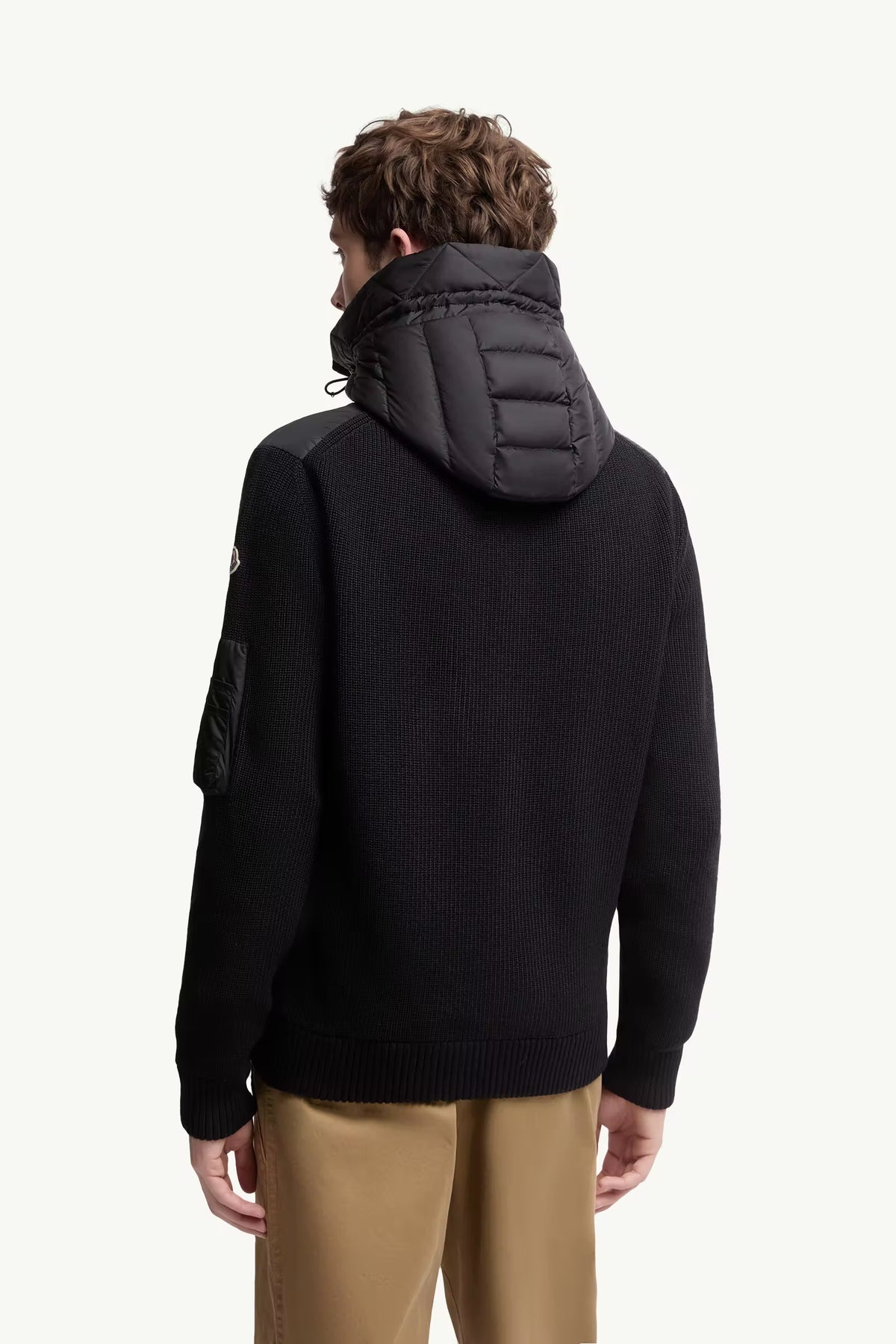 Padded Zip-Up Cardigan Black