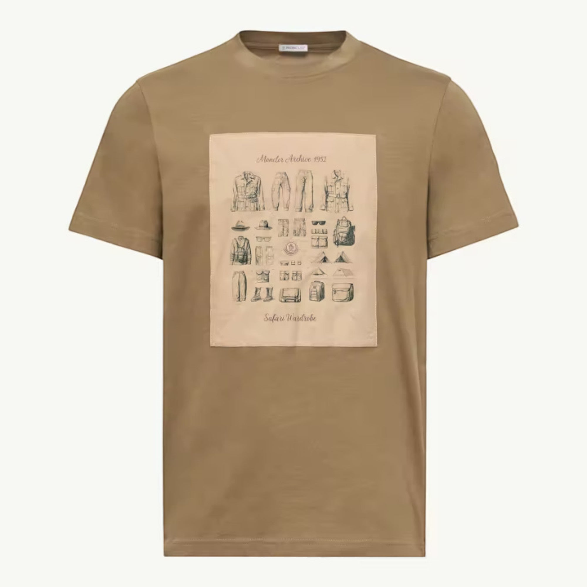Safari Wardrobe Print Cotton T-Shirt Olive Green